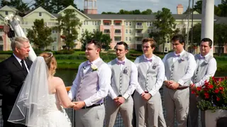 Wedding ceremony overlooking the water