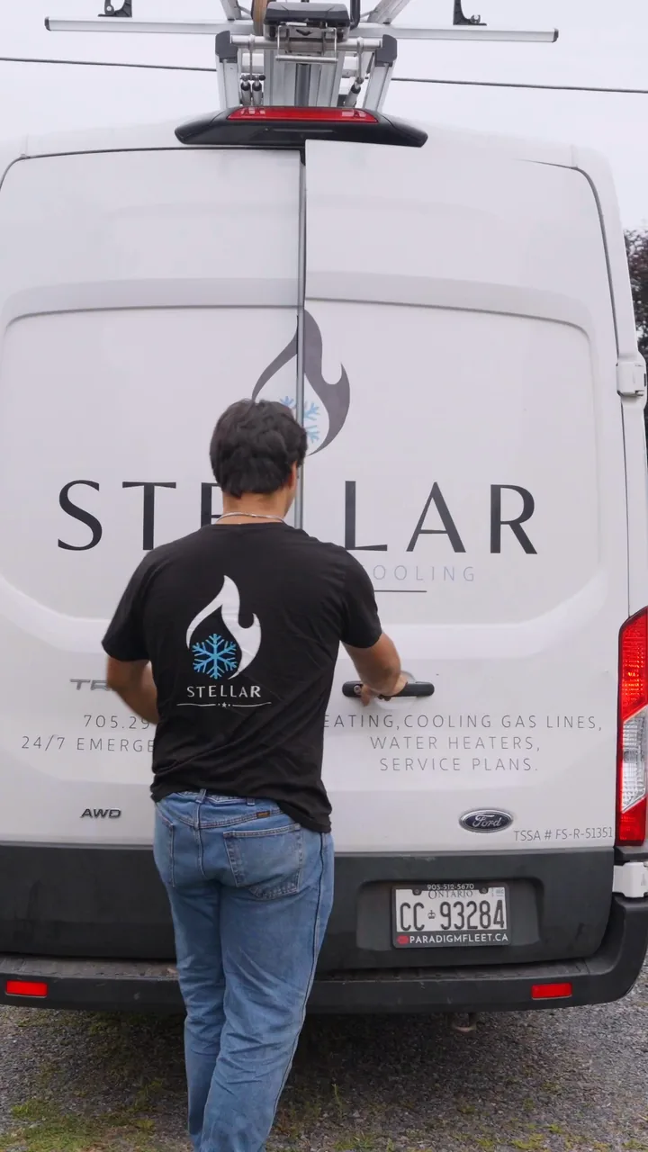 Film still from Stellar HVAC installation film